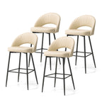 Tabourets de bar modernes en similicuir matelassé avec pieds effilés — Disponibles par 4 ou par 6