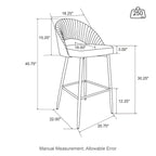 Tabourets de bar modernes en similicuir matelassé avec pieds effilés — Disponibles par 4 ou par 6