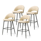 Tabourets de bar modernes en similicuir matelassé avec pieds effilés — Disponibles par 4 ou par 6