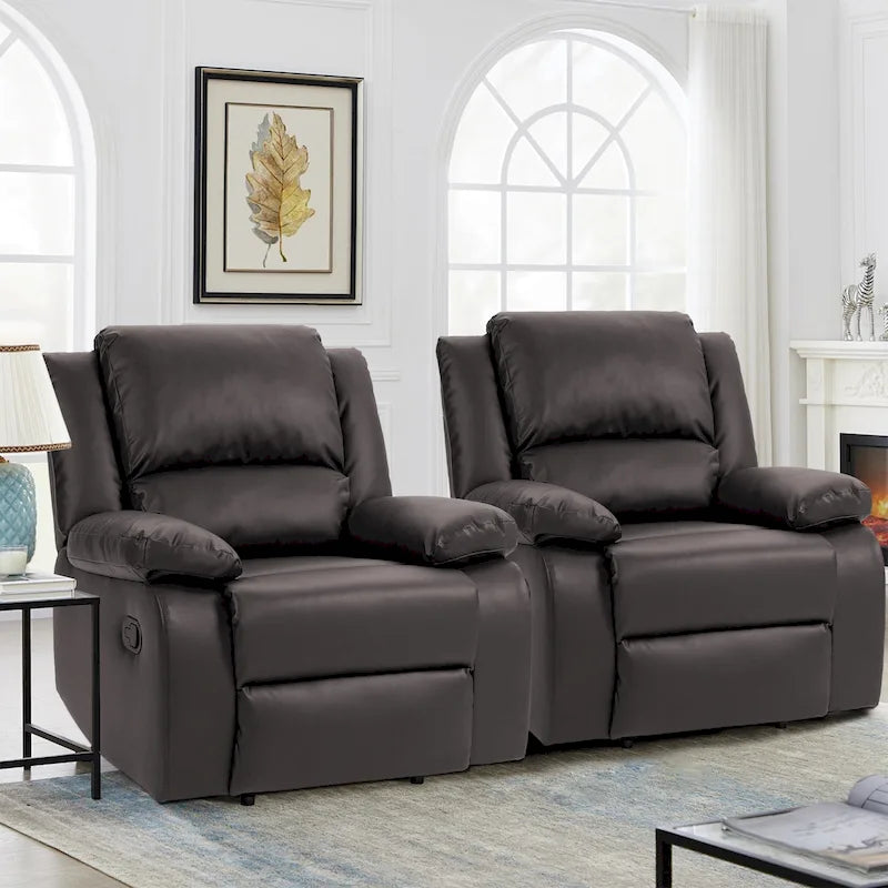 Fauteuil inclinable manuel rembourré moderne avec mécanisme à poussée – Chaise longue de salon