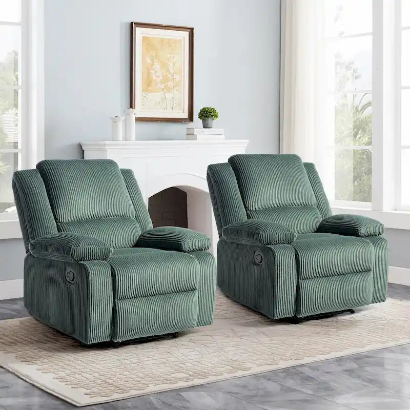 Fauteuil inclinable manuel rembourré moderne avec mécanisme à poussée – Chaise longue de salon