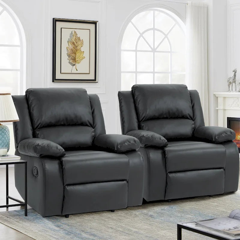 Fauteuil inclinable manuel rembourré moderne avec mécanisme à poussée – Chaise longue de salon