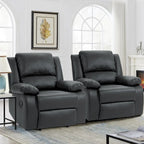 Fauteuil inclinable manuel rembourré moderne avec mécanisme à poussée – Chaise longue de salon