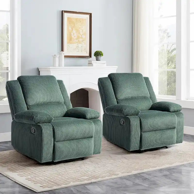 Fauteuil inclinable manuel rembourré moderne avec mécanisme à poussée – Chaise longue de salon