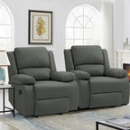 Fauteuil inclinable manuel rembourré moderne avec mécanisme à poussée – Chaise longue de salon