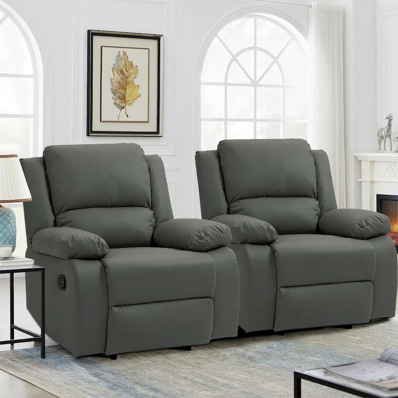 Fauteuil inclinable manuel rembourré moderne avec mécanisme à poussée – Chaise longue de salon