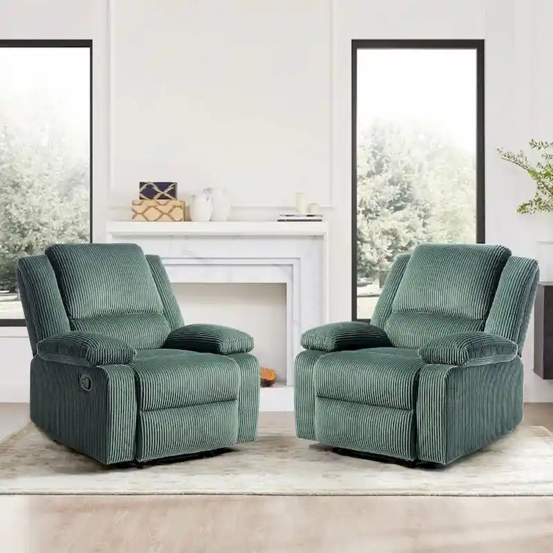 Fauteuil inclinable manuel rembourré moderne avec mécanisme à poussée – Chaise longue de salon