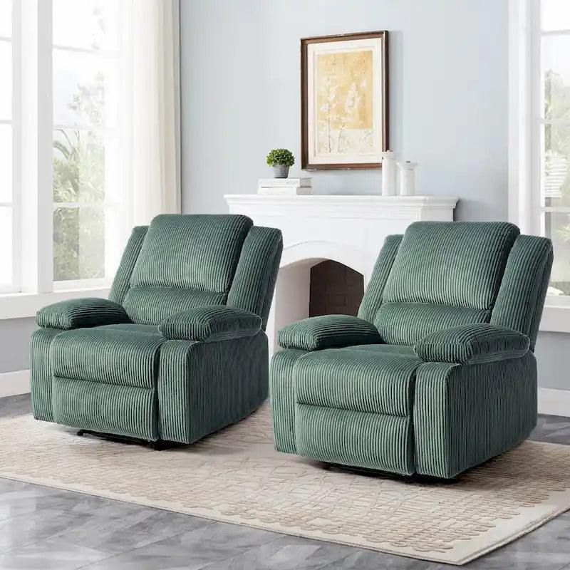 Fauteuil inclinable manuel rembourré moderne avec mécanisme à poussée – Chaise longue de salon