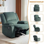 Fauteuil inclinable manuel rembourré moderne avec mécanisme à poussée – Chaise longue de salon