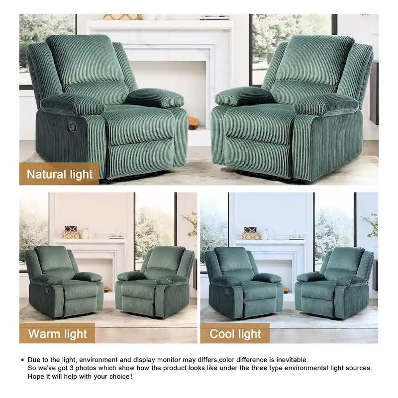 Fauteuil inclinable manuel rembourré moderne avec mécanisme à poussée – Chaise longue de salon