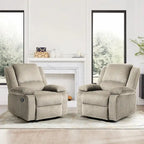 Fauteuil inclinable manuel rembourré moderne avec mécanisme à poussée – Chaise longue de salon