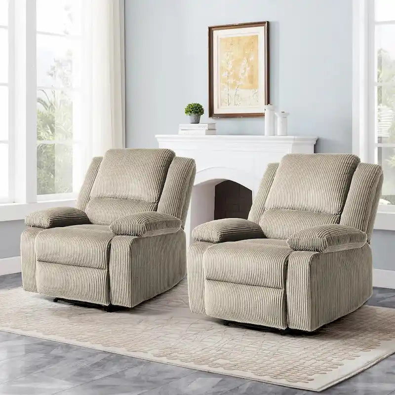 Fauteuil inclinable manuel rembourré moderne avec mécanisme à poussée – Chaise longue de salon