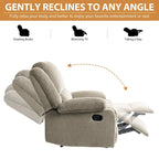 Fauteuil inclinable manuel rembourré moderne avec mécanisme à poussée – Chaise longue de salon