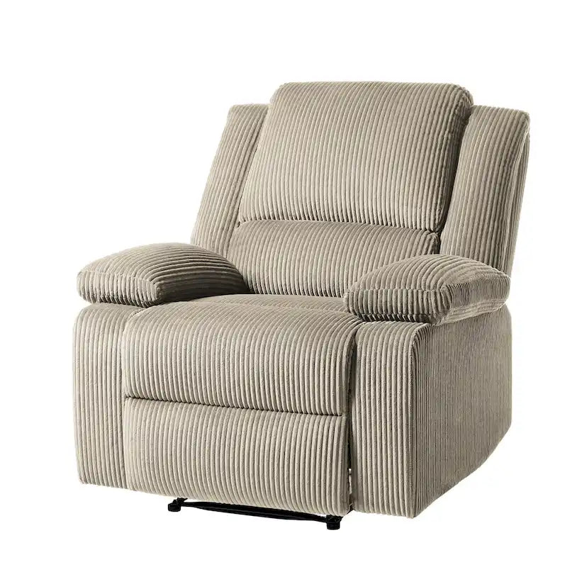 Fauteuil inclinable manuel rembourré moderne avec mécanisme à poussée – Chaise longue de salon