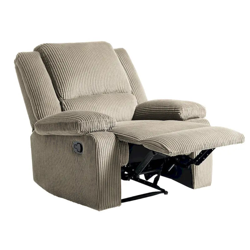 Fauteuil inclinable manuel rembourré moderne avec mécanisme à poussée – Chaise longue de salon
