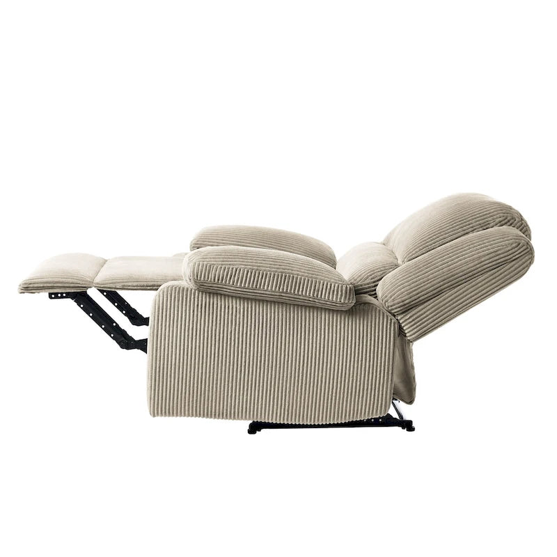 Fauteuil inclinable manuel rembourré moderne avec mécanisme à poussée – Chaise longue de salon