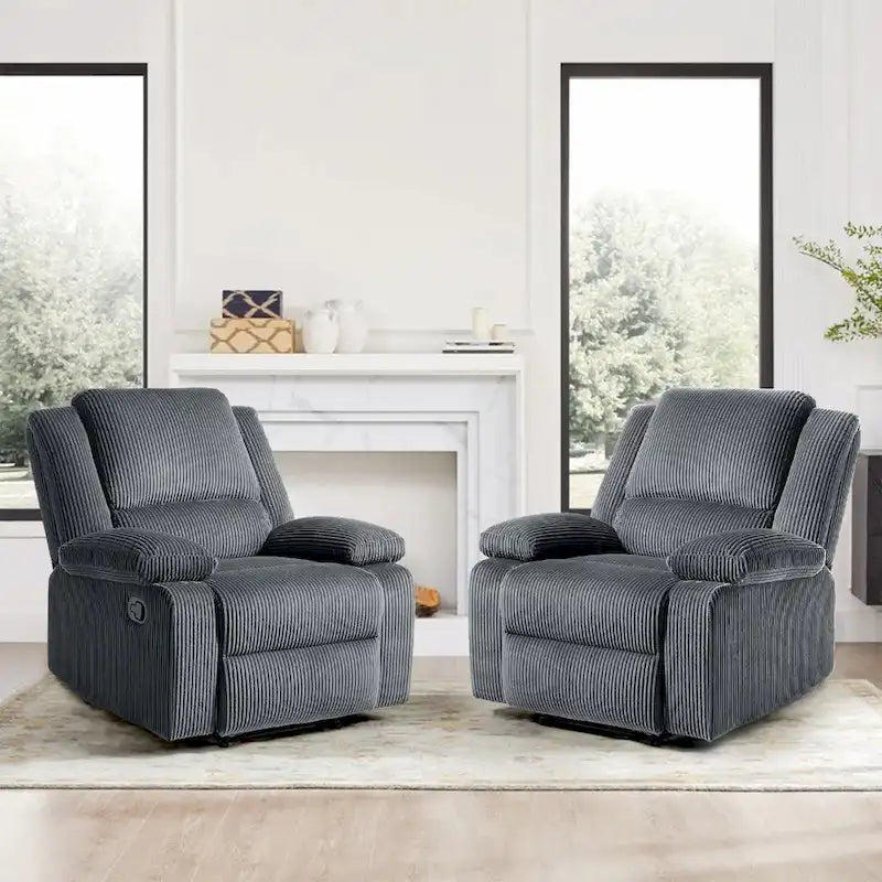 Fauteuil inclinable manuel rembourré moderne avec mécanisme à poussée – Chaise longue de salon