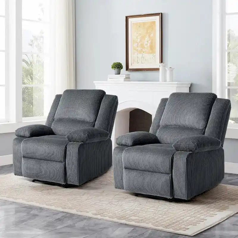 Fauteuil inclinable manuel rembourré moderne avec mécanisme à poussée – Chaise longue de salon