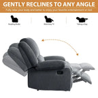 Fauteuil inclinable manuel rembourré moderne avec mécanisme à poussée – Chaise longue de salon