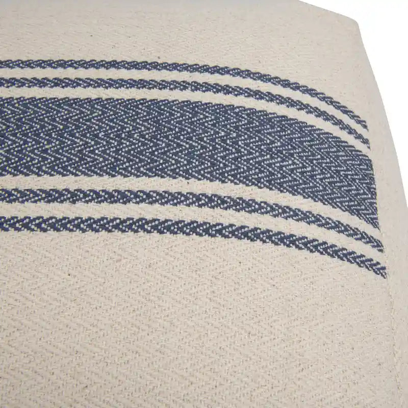 Pouf carré en toile rayée — Repose-pieds polyvalent et siège d'appoint