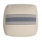 Pouf carré en toile rayée — Repose-pieds polyvalent et siège d'appoint