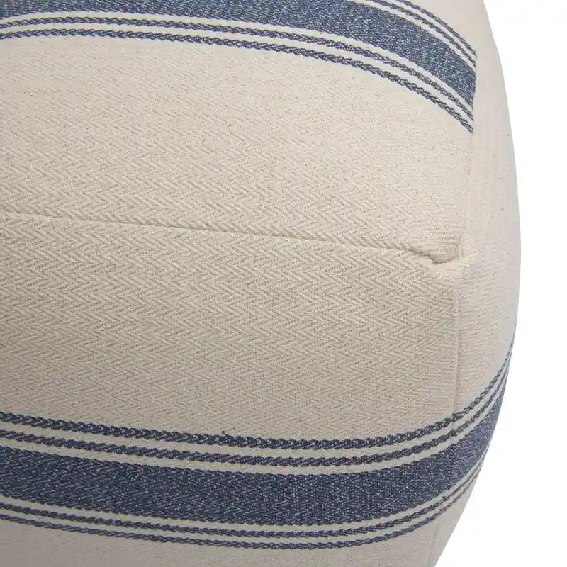 Pouf carré en toile rayée — Repose-pieds polyvalent et siège d'appoint