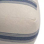 Pouf carré en toile rayée — Repose-pieds polyvalent et siège d'appoint