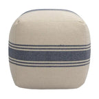 Pouf carré en toile rayée — Repose-pieds polyvalent et siège d'appoint