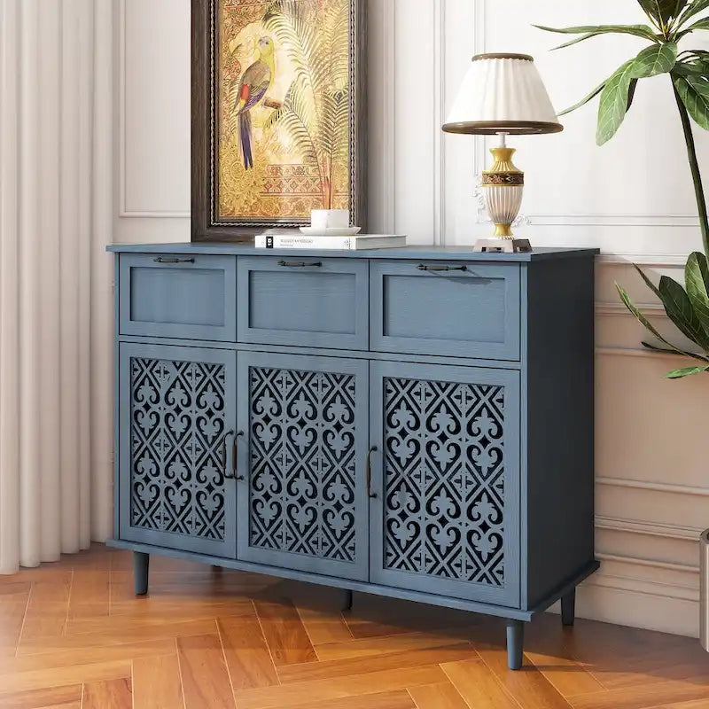 Meuble de rangement à 3 portes et 3 tiroirs — Meuble polyvalent pour chambre, salon et bureau
