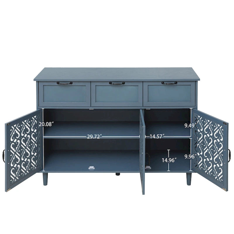 Meuble de rangement à 3 portes et 3 tiroirs — Meuble polyvalent pour chambre, salon et bureau