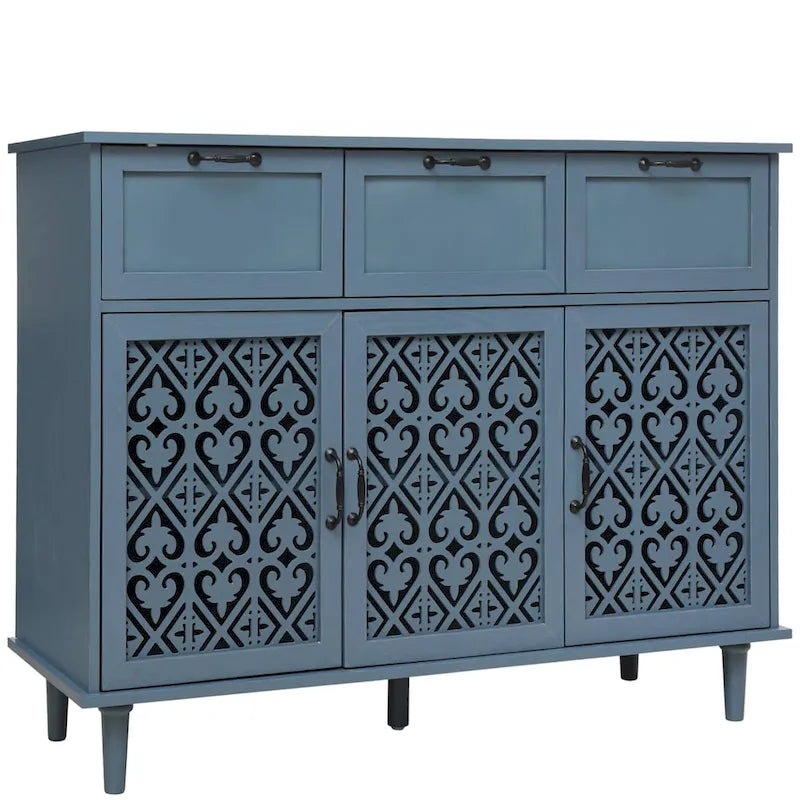 Meuble de rangement à 3 portes et 3 tiroirs — Meuble polyvalent pour chambre, salon et bureau