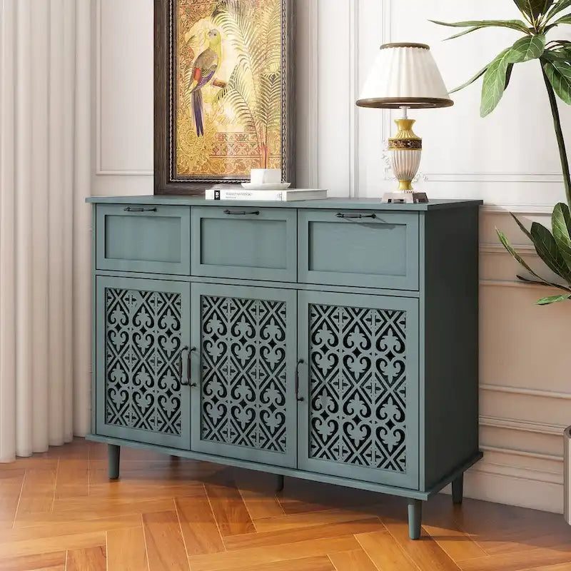 Meuble de rangement à 3 portes et 3 tiroirs — Meuble polyvalent pour chambre, salon et bureau