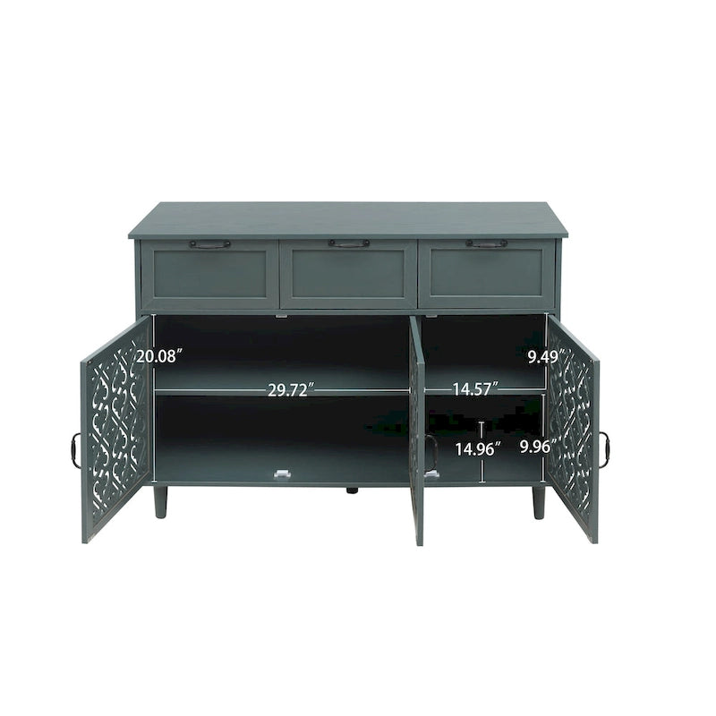Meuble de rangement à 3 portes et 3 tiroirs — Meuble polyvalent pour chambre, salon et bureau