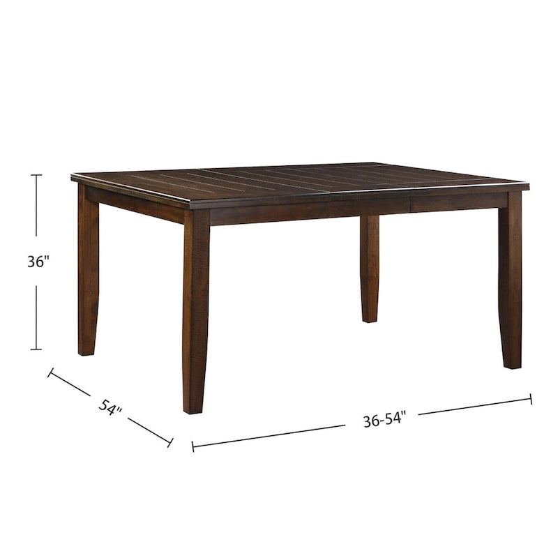 Table à manger carrée avec rallonge papillon – Fini espresso