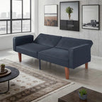Canapé-lit convertible — Causeuse de couchage en tissu réglable, fauteuil inclinable et lit de jour avec 2 oreillers