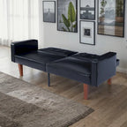 Canapé-lit convertible — Causeuse de couchage en tissu réglable, fauteuil inclinable et lit de jour avec 2 oreillers