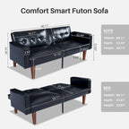 Canapé-lit convertible — Causeuse de couchage en tissu réglable, fauteuil inclinable et lit de jour avec 2 oreillers