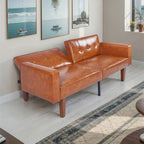 Canapé-lit convertible — Causeuse de couchage en tissu réglable, fauteuil inclinable et lit de jour avec 2 oreillers