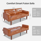 Canapé-lit convertible — Causeuse de couchage en tissu réglable, fauteuil inclinable et lit de jour avec 2 oreillers