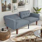 Canapé-lit convertible — Causeuse de couchage en tissu réglable, fauteuil inclinable et lit de jour avec 2 oreillers