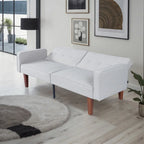 Canapé-lit convertible — Causeuse de couchage en tissu réglable, fauteuil inclinable et lit de jour avec 2 oreillers