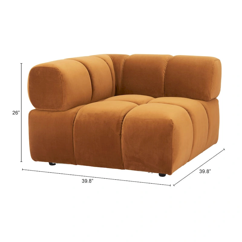 Fauteuil d'angle marron — Chaise compacte pour salon et chambre