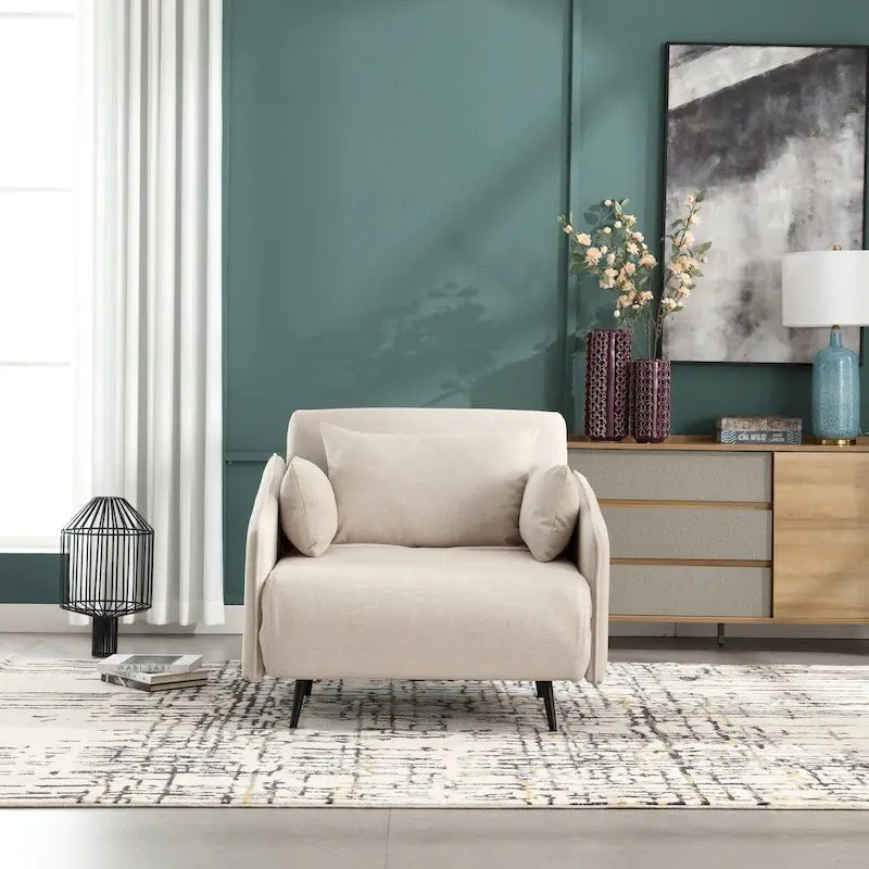 Fauteuil convertible en lin — De fauteuil simple à lit d'appoint