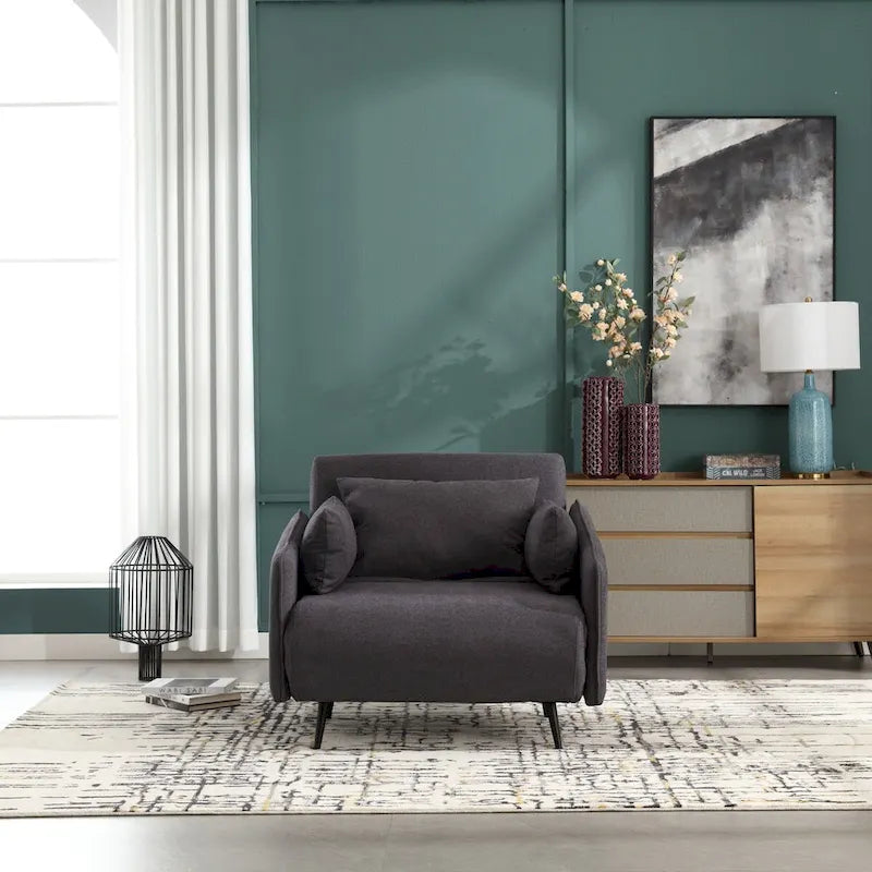 Fauteuil convertible en lin — De fauteuil simple à lit d'appoint