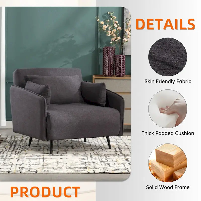 Fauteuil convertible en lin — De fauteuil simple à lit d'appoint