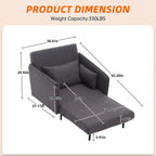 Fauteuil convertible en lin — De fauteuil simple à lit d'appoint