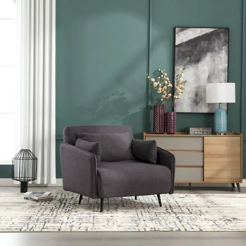 Fauteuil convertible en lin — De fauteuil simple à lit d'appoint