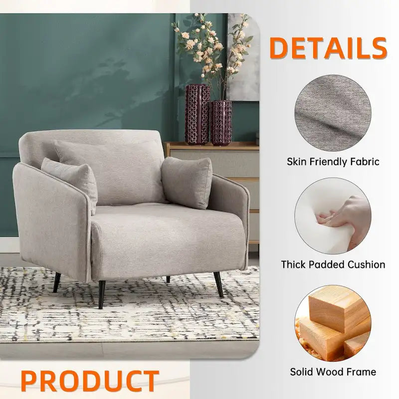 Fauteuil convertible en lin — De fauteuil simple à lit d'appoint