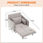 Fauteuil convertible en lin — De fauteuil simple à lit d'appoint