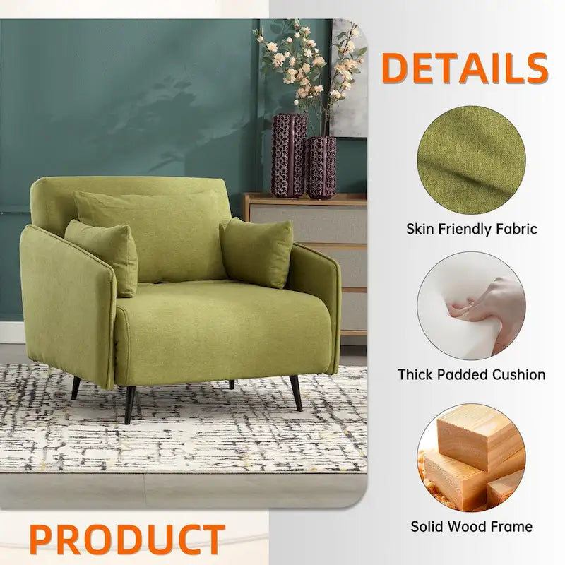 Fauteuil convertible en lin — De fauteuil simple à lit d'appoint